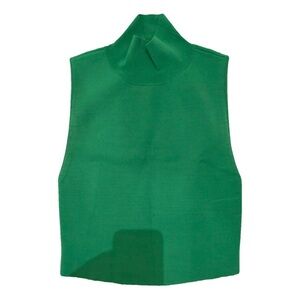 Alice + Olivia Vibrant Green Mock Neck Crop Top